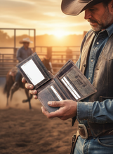 Load image into Gallery viewer, L-Fold Wallet with two cash compartments 2 Windows