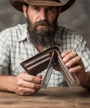 Load image into Gallery viewer, SEDONA® Vintage Bifold Leather Wallet with middle Flap