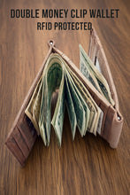 Load image into Gallery viewer, SEDONA® Rugged Buffalo Leather High-Capacity Z-Fold Money Clip, RFID Protected