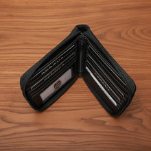 Load image into Gallery viewer, SEDONA® Leather Hipster Wallet - Zip Around RFID Blocking Security Pocket Wallet with 11 Card Slots & ID Window, Black