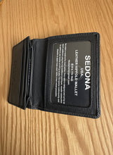 Load image into Gallery viewer, SEDONA® Premium Full-Grain Leather Business Card Holder - High-Capacity Gusseted Wallet with 4 Credit Card Slots, Slim Pocket Organizer for Men and Women, Classic Black