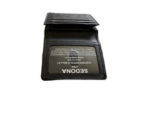 Load image into Gallery viewer, SEDONA® Premium Full-Grain Leather Business Card Holder - High-Capacity Gusseted Wallet with 4 Credit Card Slots, Slim Pocket Organizer for Men and Women, Classic Black