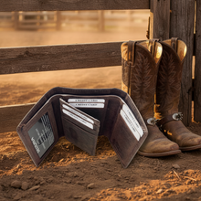 Load image into Gallery viewer, SEDONA Buffalo leather Trifold Wallet with 9 Card slots