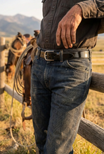 Load image into Gallery viewer, Full-grain Leather Men's Belt (Fits Size 42 to 44) – Handmade Everyday Accessory-1.25 inches height