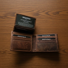 Load image into Gallery viewer, SEDONA® Vintage Buffalo Leather Wallet – High-Capacity 16 Card Bifold with Dual Flip ID & RFID Protection