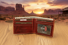 Load image into Gallery viewer, SEDONA® Premium Cognac Leather Men's Ultra-Slim Bifold Wallet