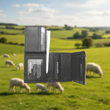 Load image into Gallery viewer, SEDONA® Slim Leather L-Fold Wallet with 18 Card Slots & License Window - Black Lambskin