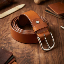 Load image into Gallery viewer, Full-grain Leather Men's Belt (Fits Size 42 to 44) – Handmade Everyday Accessory