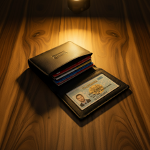 Load image into Gallery viewer, SEDONA® RFID Blocking Business Card Holder - Full-Grain Cowhide Leather Wallet with Expanding Gusset and 1 License ID Window for Men & Women, Black