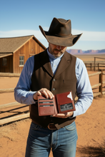 Load image into Gallery viewer, SEDONA® Men's Genuine Leather Tall Hipster Wallet with Inside Zipper Cash Pocket