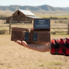 Load image into Gallery viewer, SEDONA® Buffalo Leather Bifold Wallet with horizontal card slots