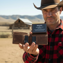 Load image into Gallery viewer, SEDONA® Mens Buffalo Leather Bifold Wallet with Horizontal Card Slots & RFID Blocking