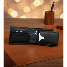 Load image into Gallery viewer, SEDONA® Men's Full Grain Cowhide Leather Bifold Wallet with Pullout Center Flap, 7 Card Slots & Cash Compartment, Black