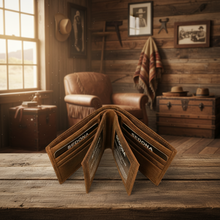 Load image into Gallery viewer, SEDONA® Leather Bifold Wallet 2 flaps 3 id windows