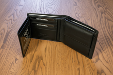 Load image into Gallery viewer, SEDONA® Men's Bifold Leather Wallet - Full Grain Cowhide, 8 Card Slots, Sideways Flip License Window, Divided Cash Compartment, Coin Purse