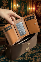Load image into Gallery viewer, SEDONA® Women's Leather Trifold Wallet – Compact Cowhide Purse with 9 Card Slots, 2 ID Windows & Coin Pocket, Cognac Wine