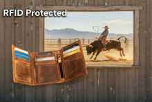 Load image into Gallery viewer, SEDONA® Classic Vintage Buffalo Leather TRIFOLD Dual-Zipper Wallet