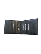 Load image into Gallery viewer, SEDONA® Premium Black Cowhide Leather Bifold Wallet with 18 Card Slots, Side-Flip Extension, and Divided Cash Compartment