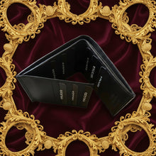 Load image into Gallery viewer, SEDONA® Premium Black Cowhide Leather Bifold Wallet with 18 Card Slots, Side-Flip Extension, and Divided Cash Compartment