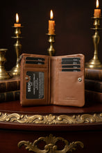 Load image into Gallery viewer, SEDONA® Minimalist Bifold Wallet in Rich Cognac Leather | Secure Snap & Zipper Coin Compartment