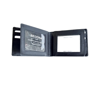 SEDONA® RFID Bifold Wallet Two Center Flaps 3 id windows