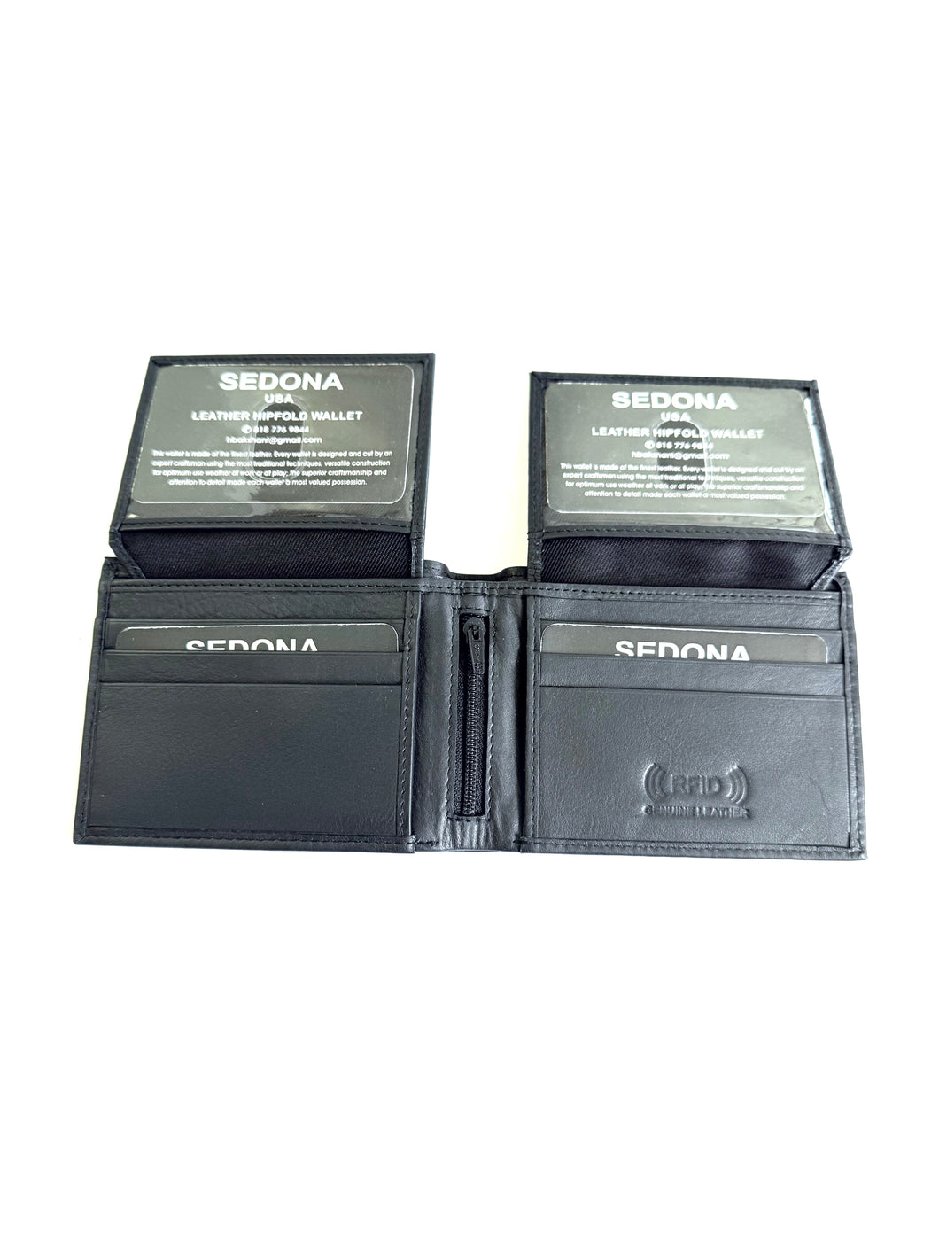 SEDONA® RFID Bifold Wallet with Two Flaps 4 id windows