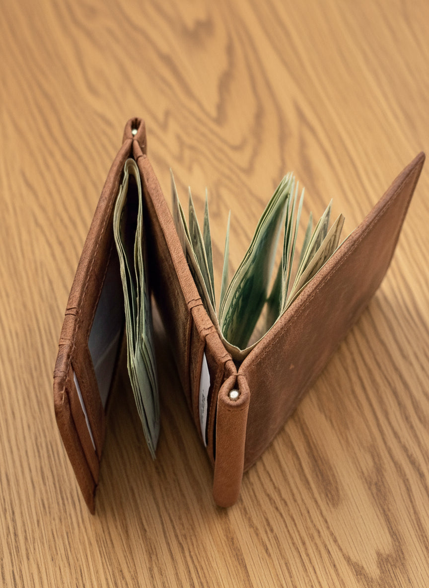 SEDONA® Double Money Clip Wallet in Buffalo Leather