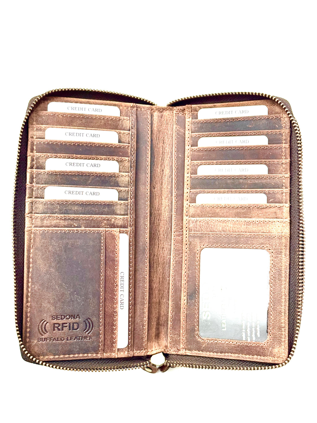 SEDONA® Women’s wallet with Double Zipper and RFID protection for Credit Cards