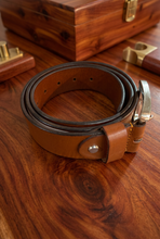 Load image into Gallery viewer, Full Grain Leather Belt Size 42-44, 1.5 inches wide, Cognac color
