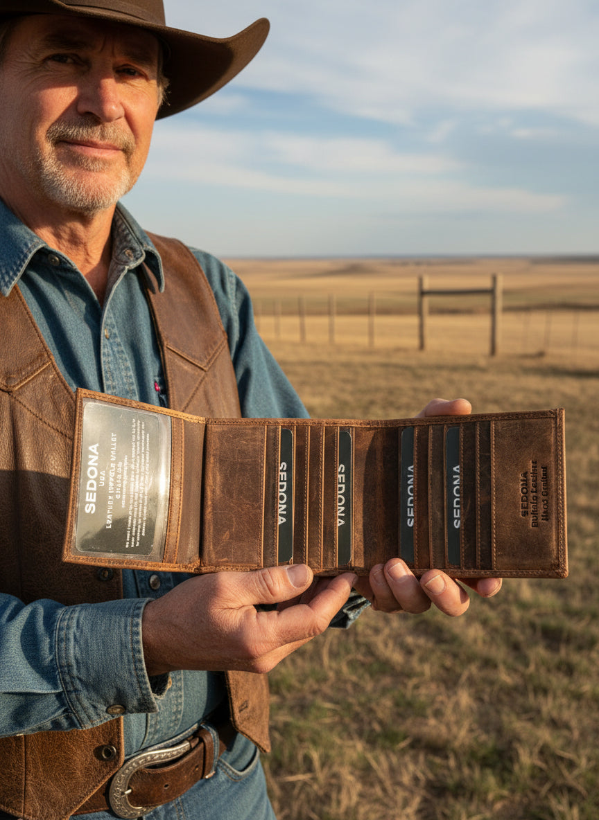 SEDONA® Buffalo Leather Hipster Trifold Wallet