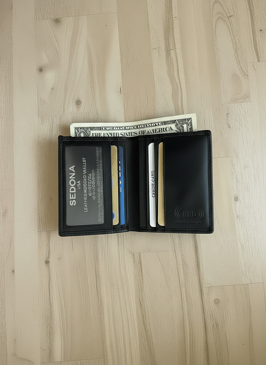 SEDONA® Minimalist Bifold Leather Wallet with RFID Protection