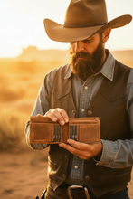 Load image into Gallery viewer, SEDONA® Mens Buffalo Leather Bifold Wallet with Horizontal Card Slots &amp; RFID Blocking
