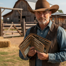 Load image into Gallery viewer, SEDONA® Buffalo Leather Hipster Wallet with center flap
