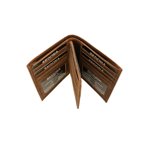SEDONA® Buffalo Leather Hipster Wallet with center flap