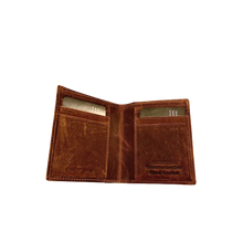 Load image into Gallery viewer, SEDONA® Leather Minimalist Bifold Wallet outside id
