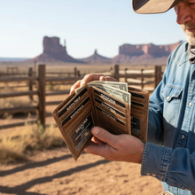 Load image into Gallery viewer, SEDONA® Buffalo Leather Hipster Wallet with center flap
