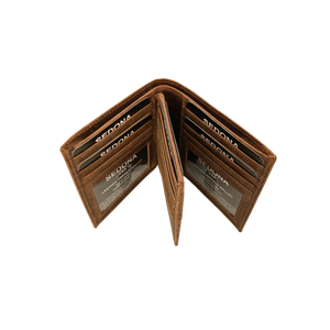 SEDONA® Buffalo Leather Hipster Wallet with center flap