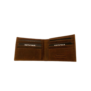 SEDONA® Buffalo Leather Bifold Wallet with pull id/card case