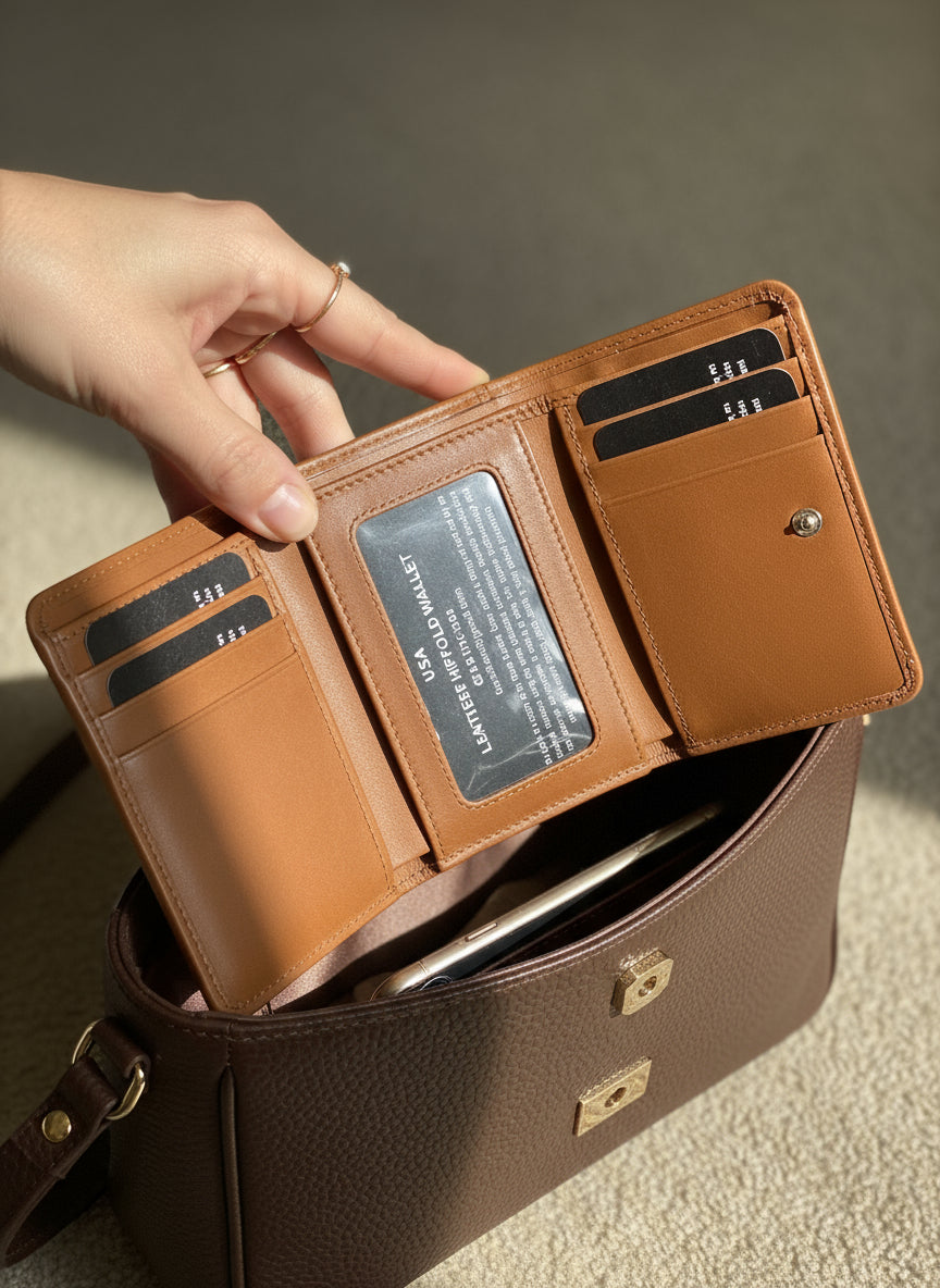 SEDONA®  Women's Leather Trifold Wallet with Coin Pocket