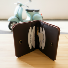 Load image into Gallery viewer, SEDONA®  Vintage Cowhide Leather Bifold Wallet - Dark Brown Slim Snap Closure Men's Card Holder with Inside Zipper Pocket

