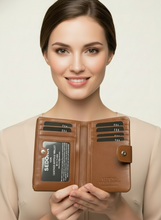 Load image into Gallery viewer, SEDONA® Women's Minimalist Bifold Wallet with snap closure
