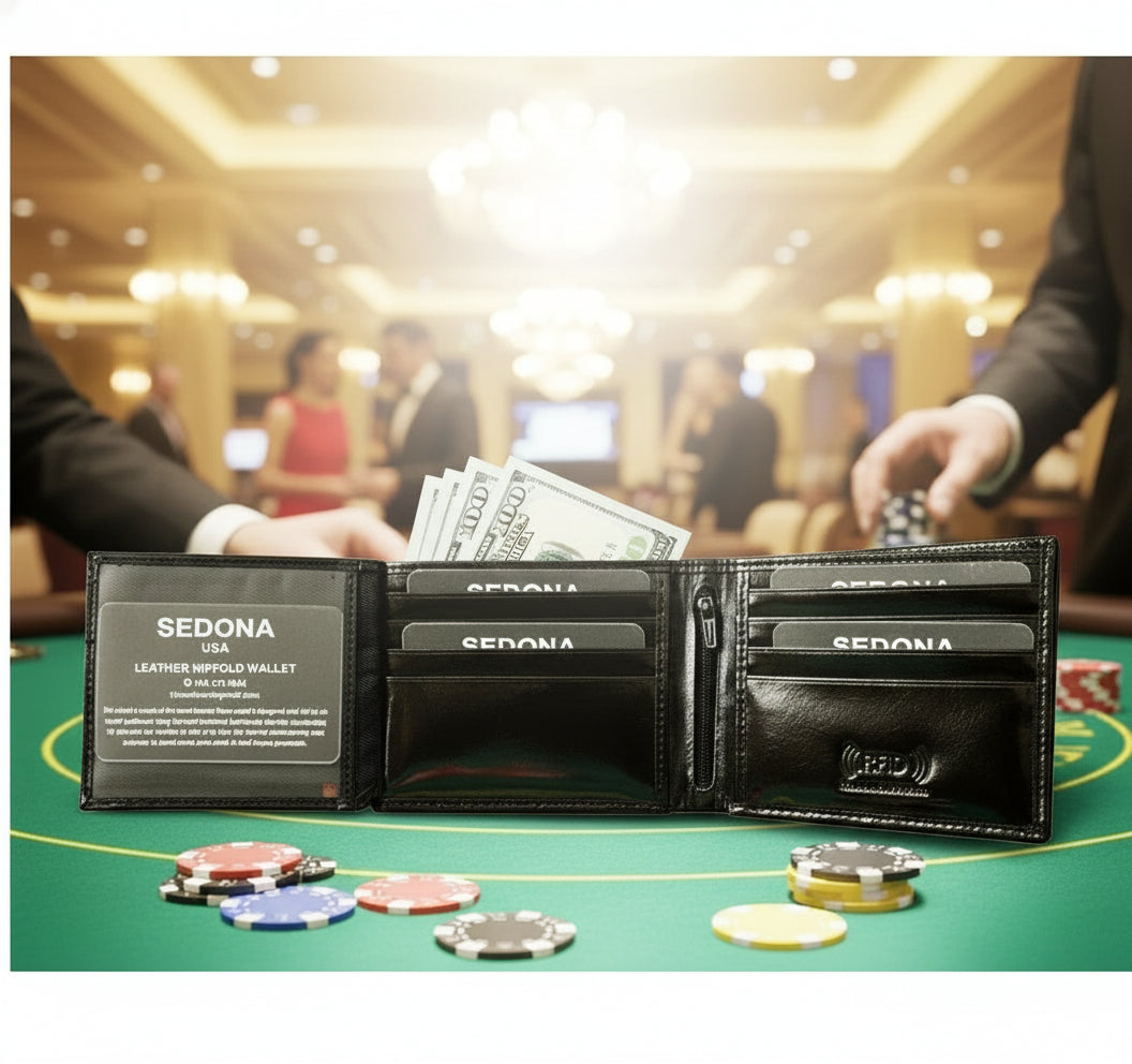 SEDONA® Bifold Wallet with Zipper in cash compartment